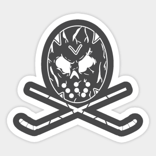 Hockey Skull and Crossbones Sticker